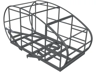 Mini Teardrop Camper Frame 3D Model preview