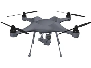 Four-Rotor UAV Drone 3D Model preview