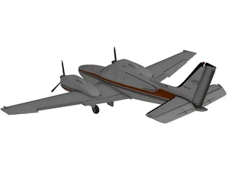 Beechcraft Baron 58 3D Model preview