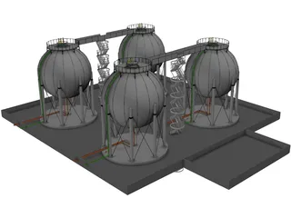 Gas Tanks 3D Model preview