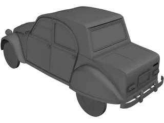 Citroen 2CV AZAM (1969) 3D Model preview