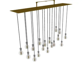 Luster Hanged Pendant Light 3D Model preview