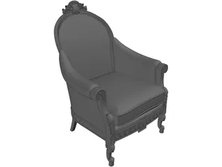 Antique Classic Armchair 3D Model preview