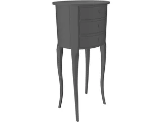 Wooden Antique Table 3D Model preview