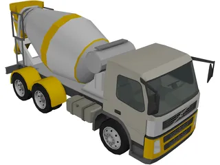 Volvo FM Cement Mixer 3D Model preview