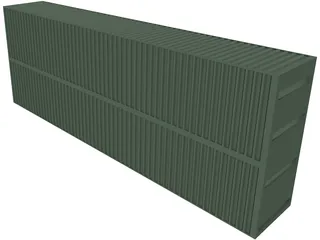 Double Shipping Container 3D Model preview