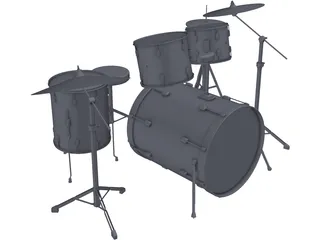Drum Kit Pearl 3D Model preview