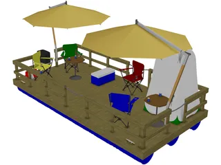Dock Boat 3D Model preview
