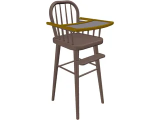 Baby Highchair 3D Model preview