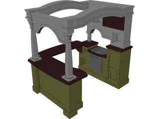 Kitchen Playhouse 3D Model preview
