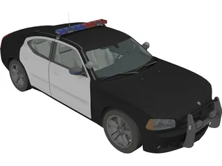 Dodge Charger Police Car (2007) 3D Model preview