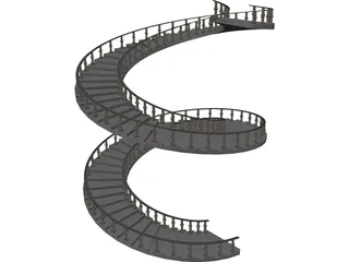 Spiral Staircase 3D Model preview