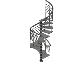 Spiral Staircase 3D Model preview
