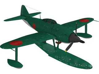 Kawanishi N1K1 Kyofu 3D Model preview