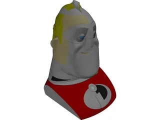 Mr. Incredible Head 3D Model preview