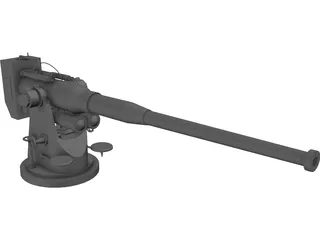 100mm Naval Cannon B25 3D Model preview