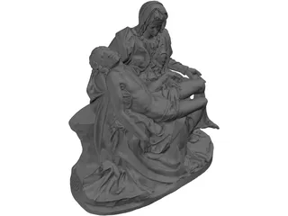 Pieta di Michelangelo 3D Model preview