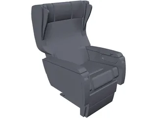Business Jet Seat 3D Model preview
