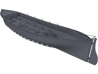Wooden Boat 3D Model preview