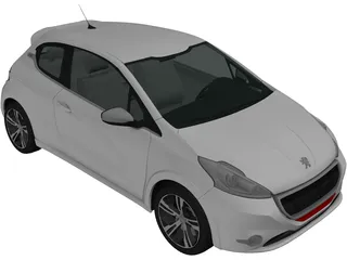 Peugeot 208 GTI (2013) 3D Model preview
