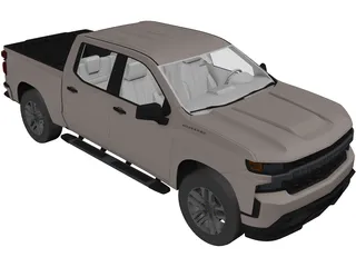 Chevrolet Silverado 1500 Crew Cab LT (2019) 3D Model preview