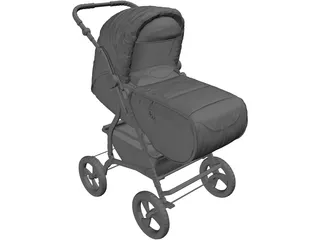 Baby Stroller 3D Model preview