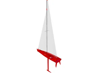 Maxi 100 Sailboat 3D Model preview