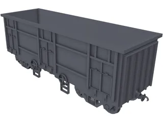 Freight Open Wagon 3D Model preview