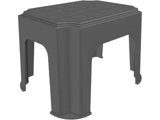 Plastic Stool 3D Model preview