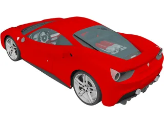 Ferrari 488 GTB (2016) 3D Model preview