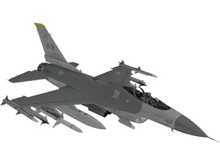 F-16C USAF 3D Model preview