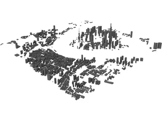 Shanghai Pudong City China 3D Model preview