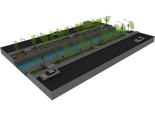 Landscape Mini Water Ways 3D Model preview