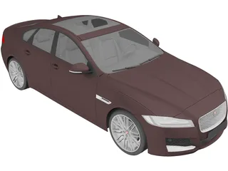 Jaguar XF (2016) 3D Model preview