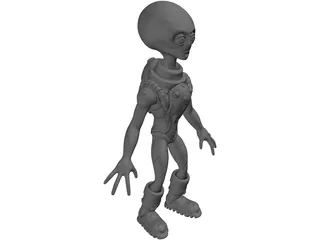 Funny Grey Alien 3D Model preview