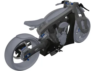 Custom Motorcycle 3D Model preview