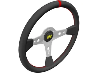 OMP Racing Steering Wheel 3D Model preview