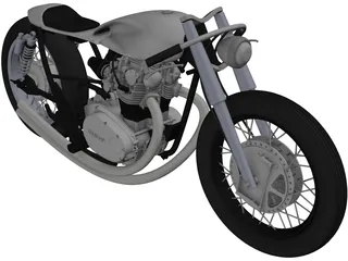 Yamaha Custom Bike 3D Model preview