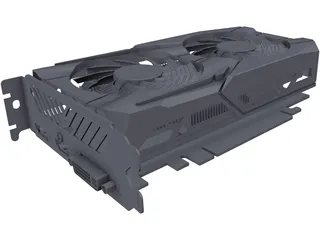 Gigabyte Nvidia GTX1050 Graphics Card 3D Model preview