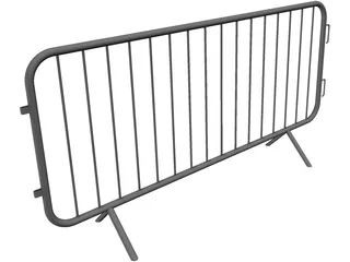Crowd Control Barrier 3D Model preview