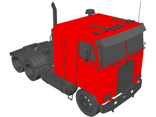 Kenworth K-100 6x4 Sleeper (1986) 3D Model preview