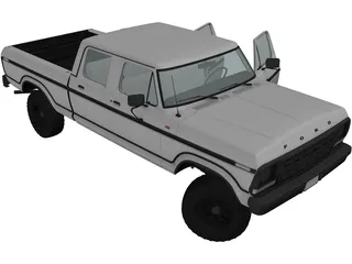 Ford F-Series Crewcab (1978) 3D Model preview