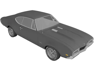 Oldsmobile 442 Cutlass (1968) 3D Model preview