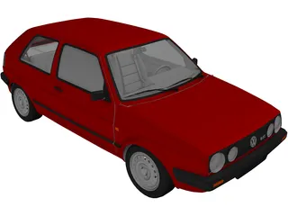 Volkswagen Golf GTI MK2 3D Model preview