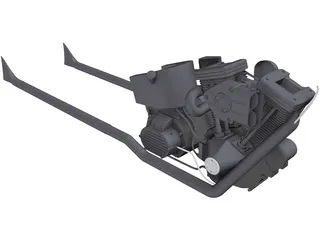 Harley-Davidson Softail Engine 3D Model preview