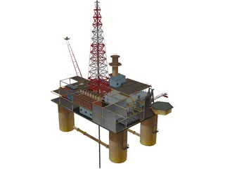 Oil Platform 3D Model preview