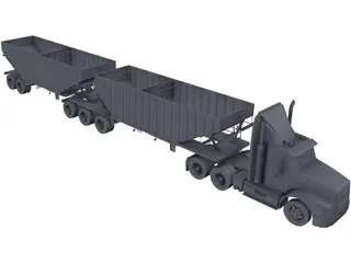 Mack Grain Truck 3D Model preview