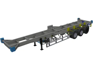 Semitrailer 40 feet 3D Model preview