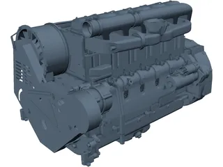 Deutz F6L914 Diesel Engine 3D Model preview