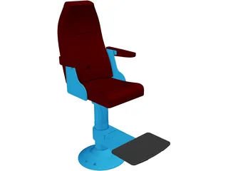 Ship Captain Chair 3D Model preview